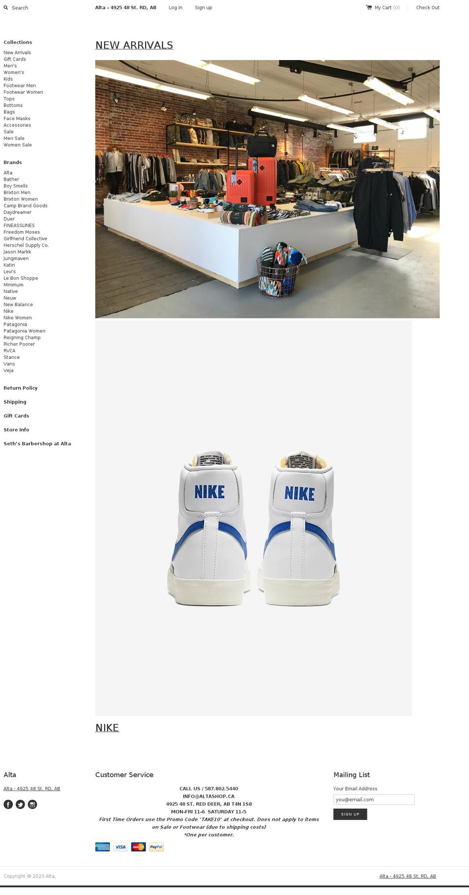 shop.altashop.ca shopify website screenshot