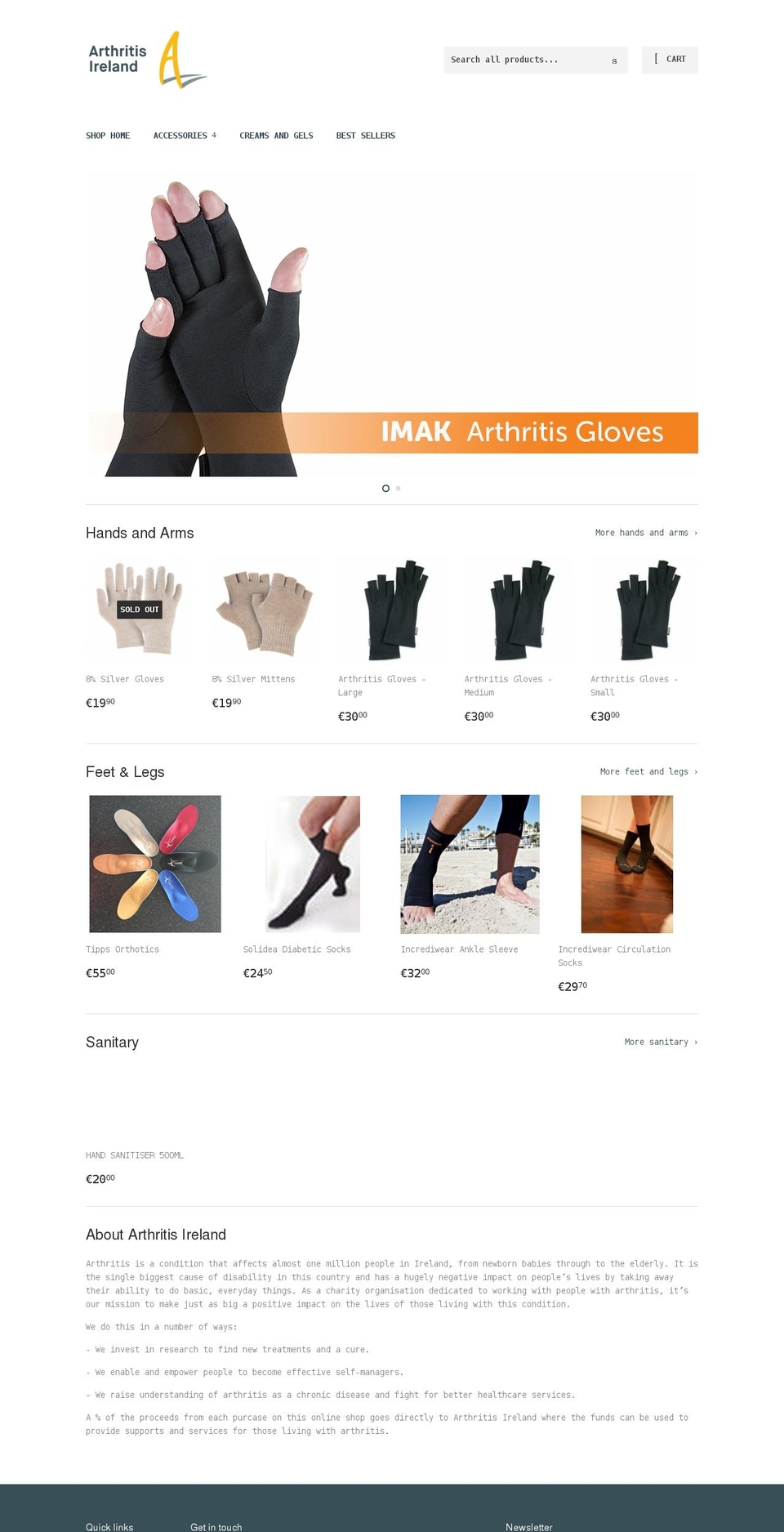 shop.arthritisireland.ie shopify website screenshot