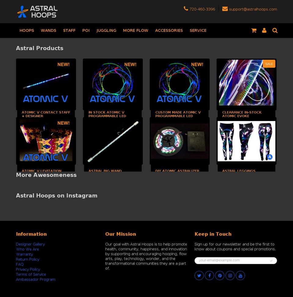 shop.astralhoops.com — Shopify storefront screenshot