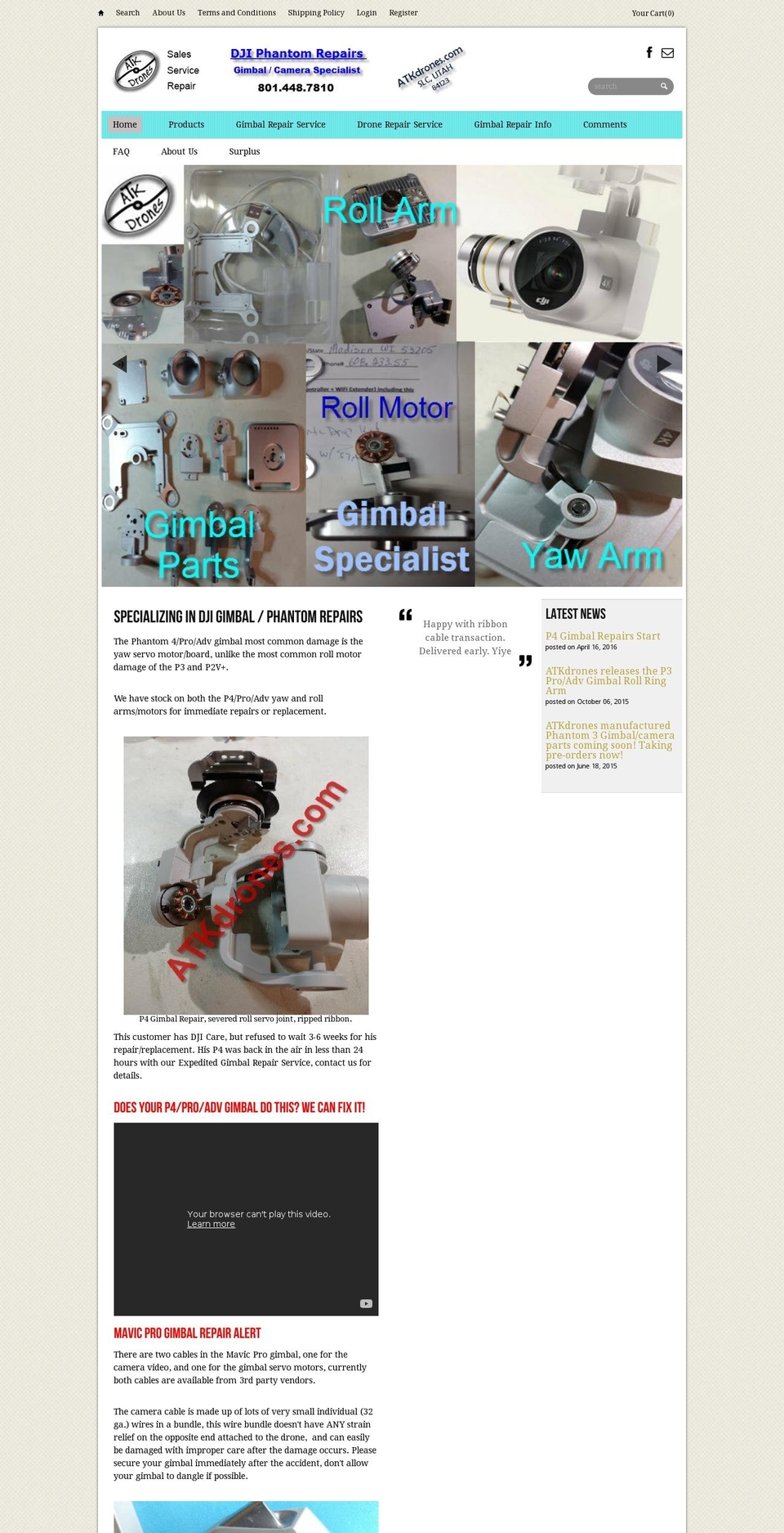 shop.atkdrones.com shopify website screenshot