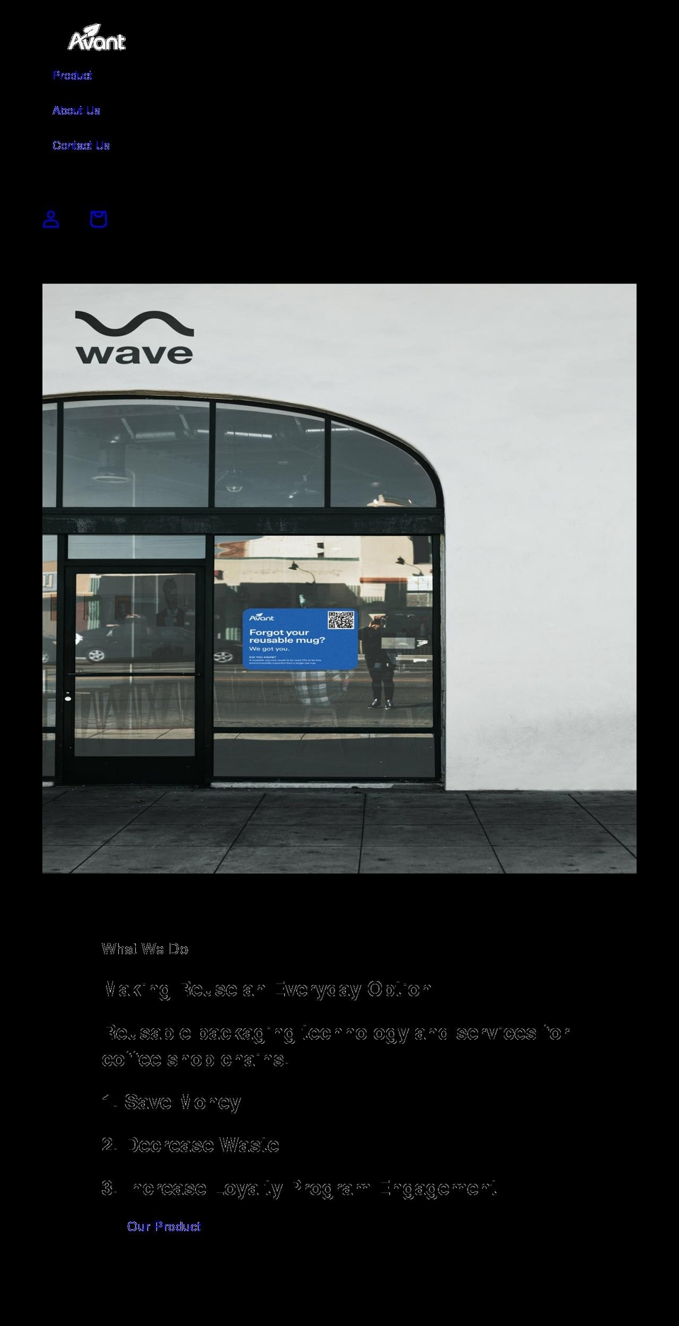 shop.avantdelivery.co shopify website screenshot