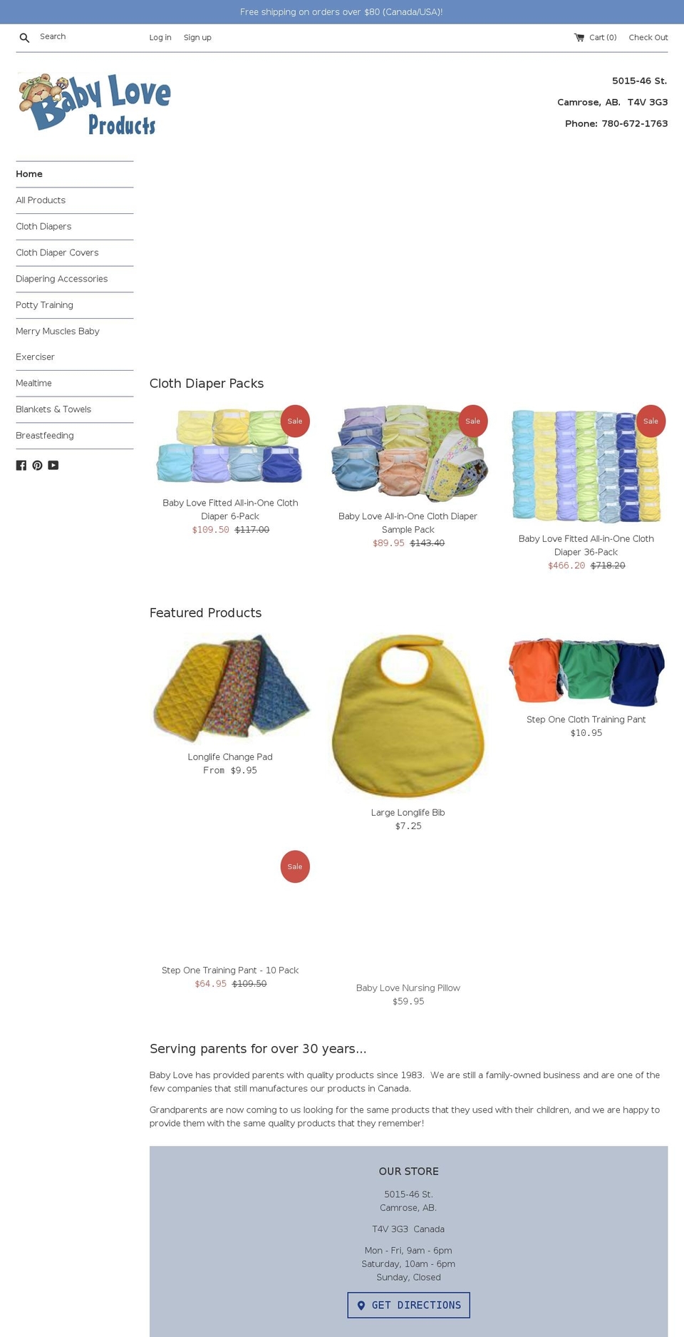 shop.babyloveproducts.com shopify website screenshot
