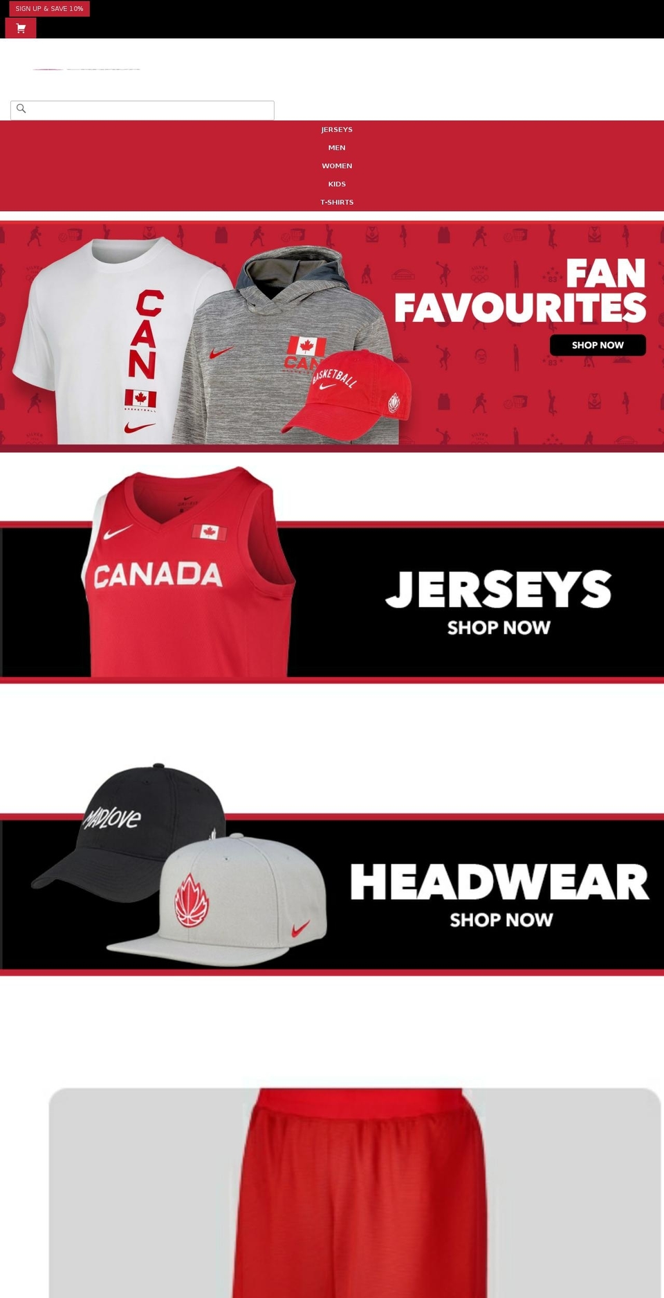 shop.basketball.ca shopify website screenshot