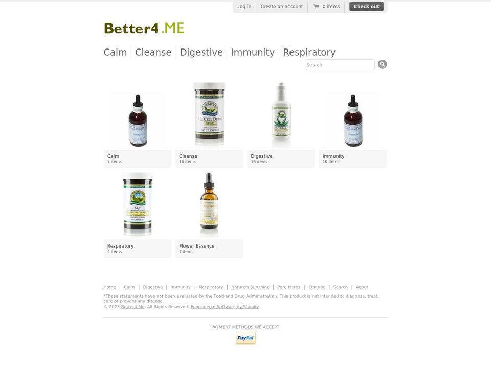 shop.better4.me shopify website screenshot