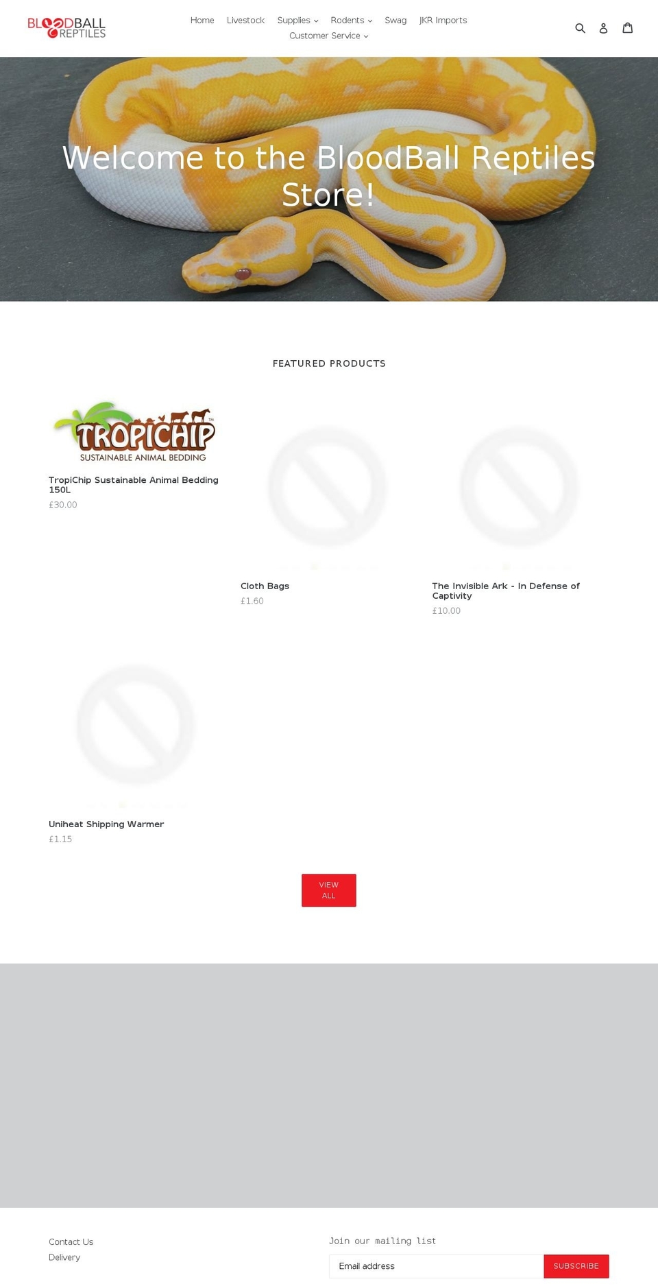 shop.bloodballreptiles.com shopify website screenshot