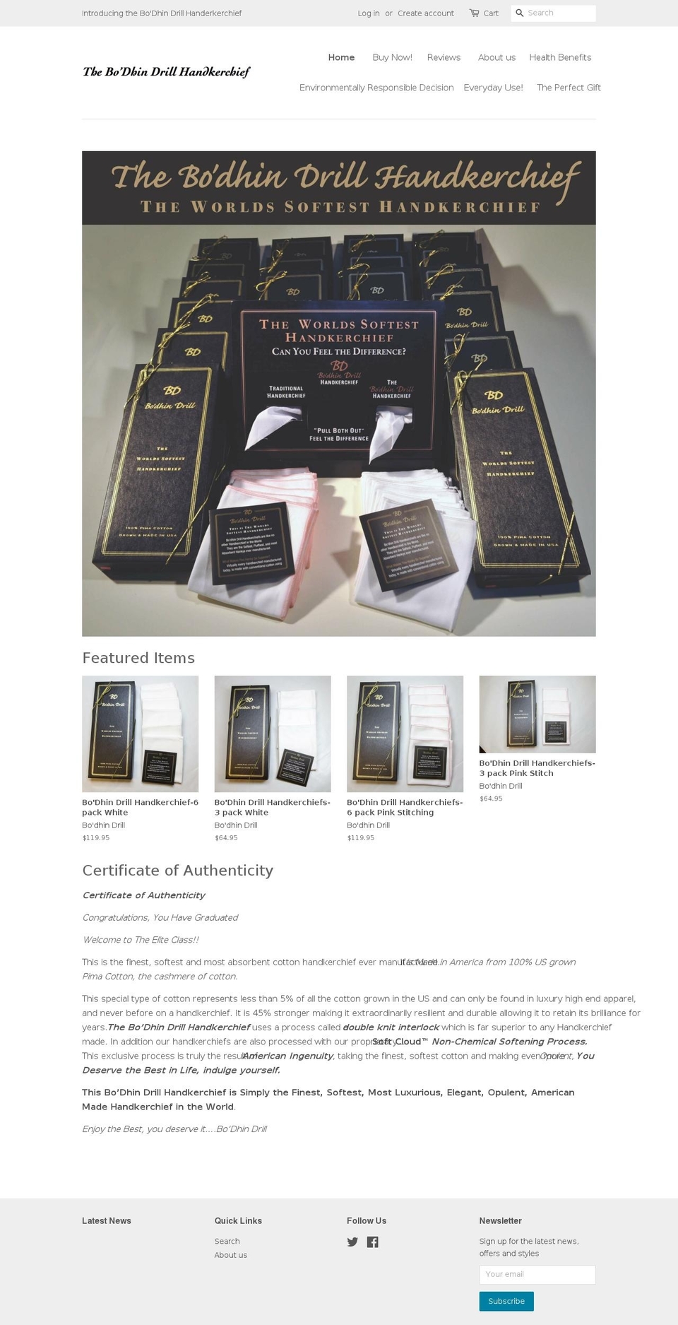 shop.bodhindrill.com — Shopify storefront screenshot