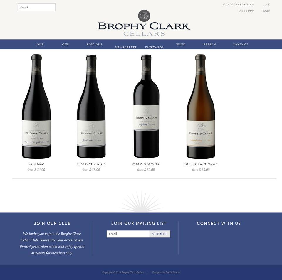 shop.brophyclark.com shopify website screenshot
