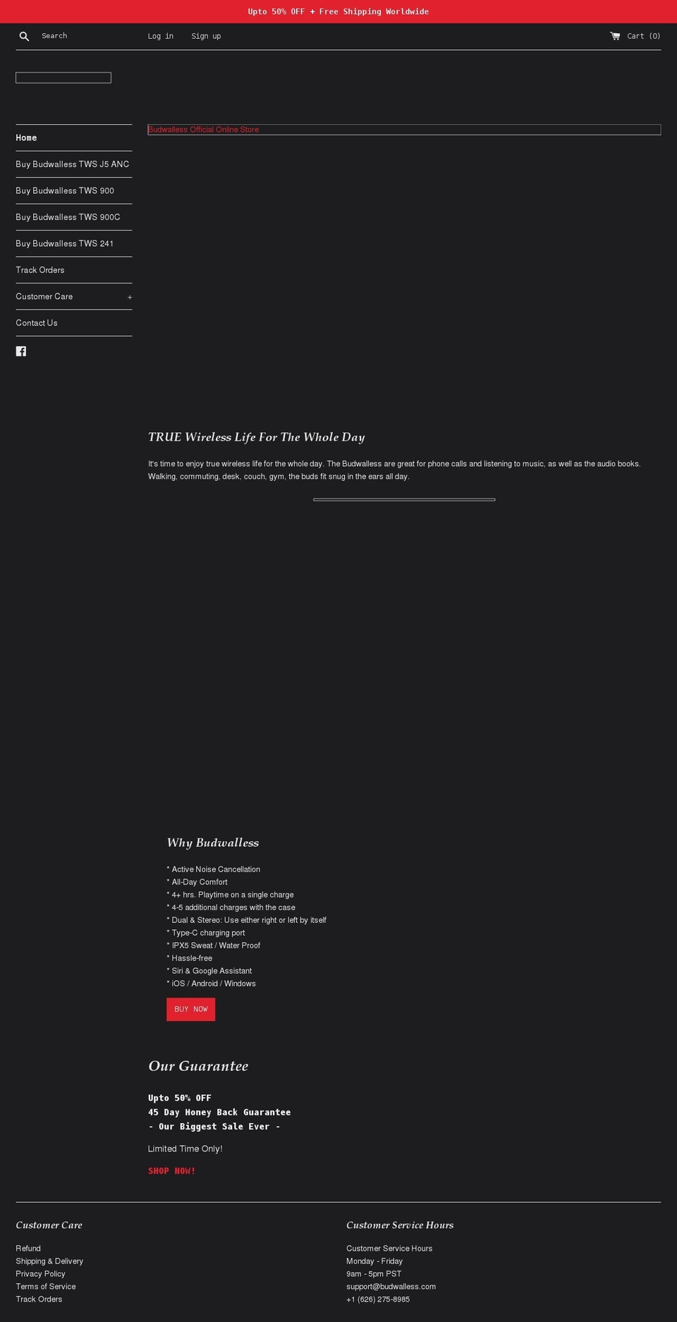 shop.budwalless.com shopify website screenshot