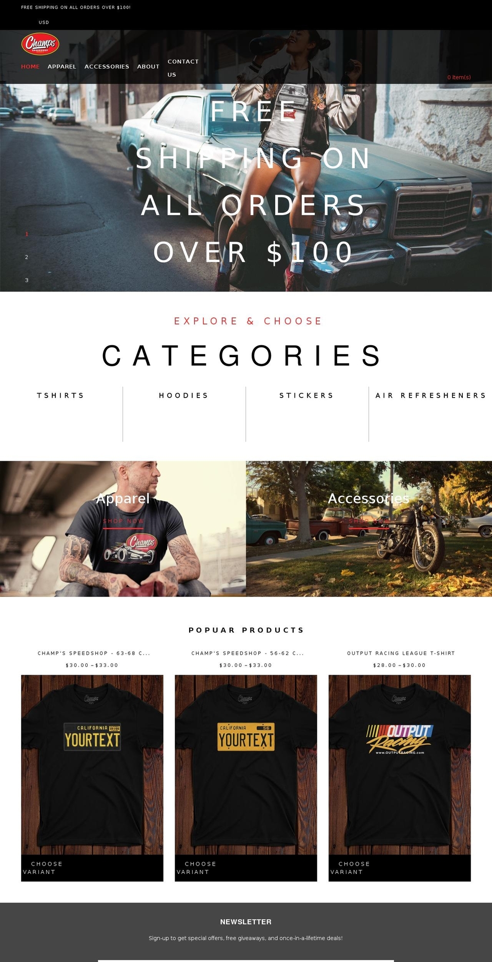 shop.champsspeedshop.com shopify website screenshot
