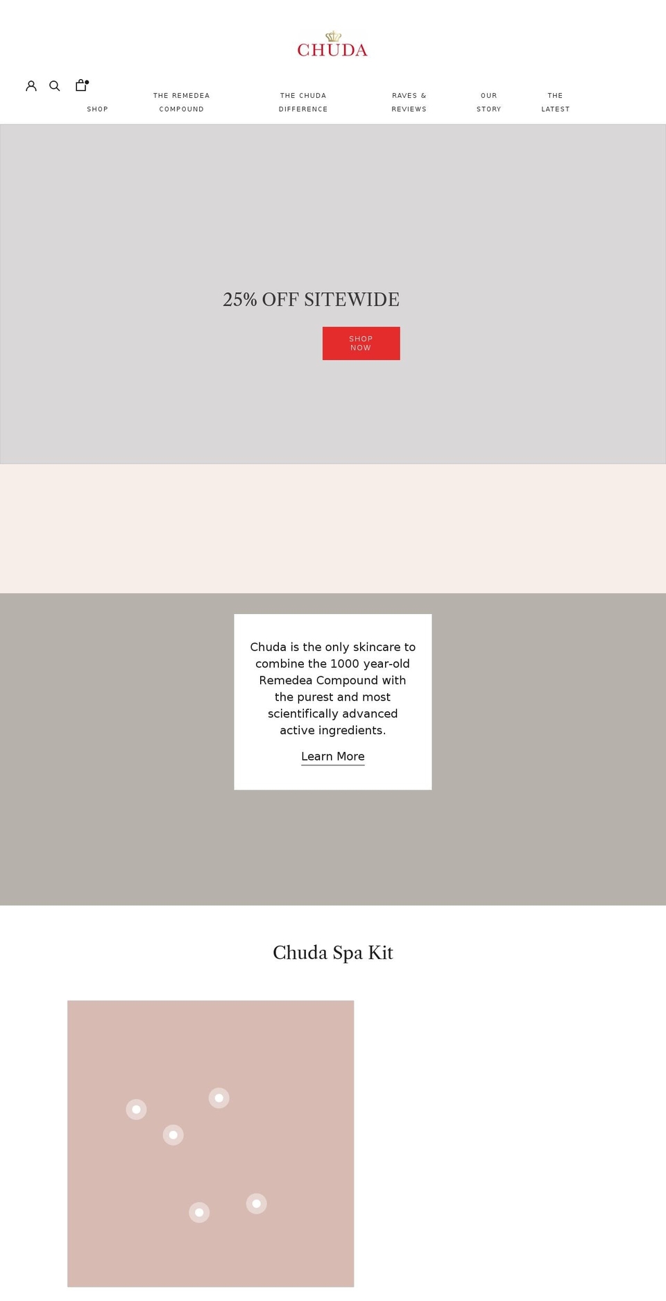 shop.chudaskincare.com shopify website screenshot