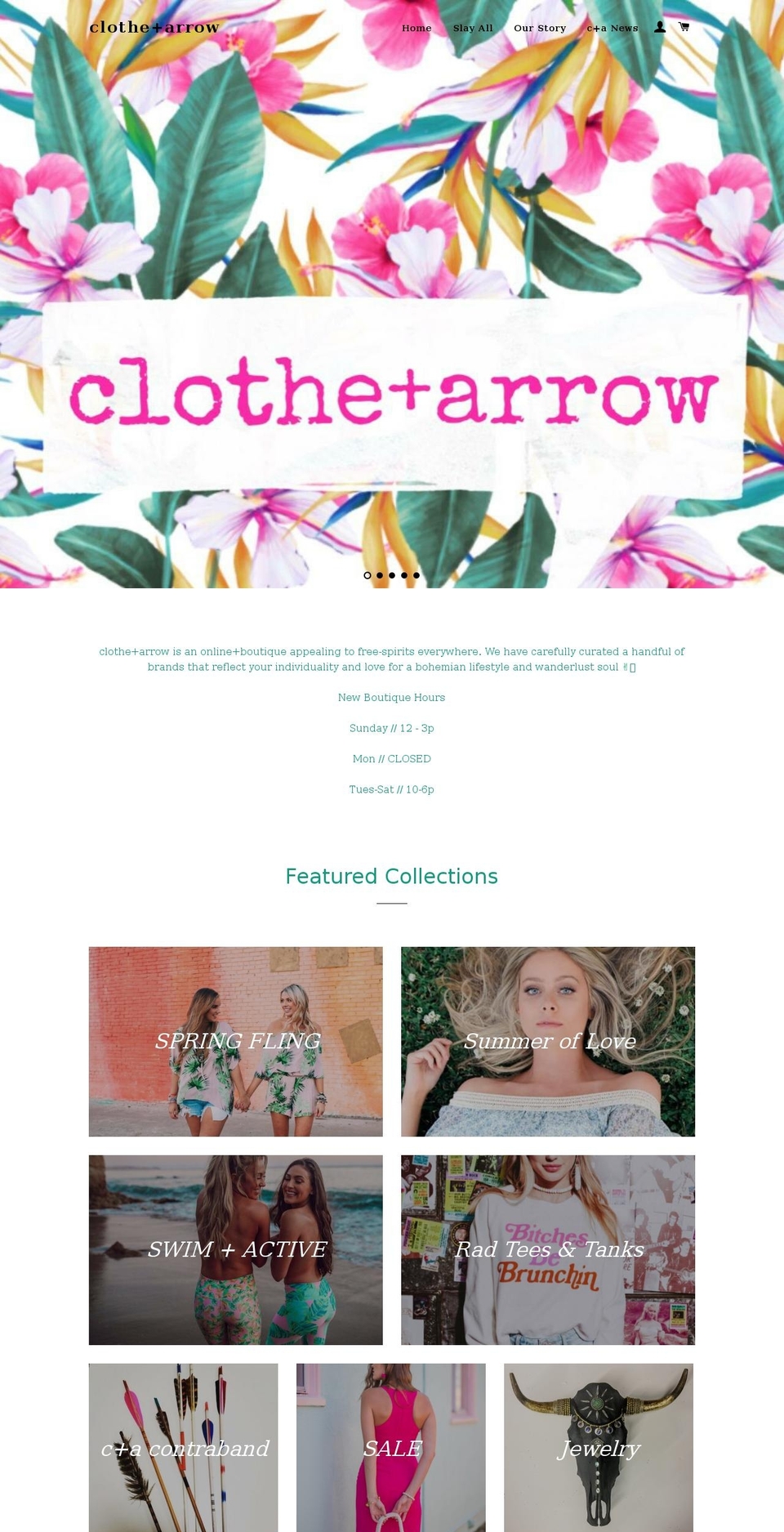 shop.clotheandarrow.com shopify website screenshot