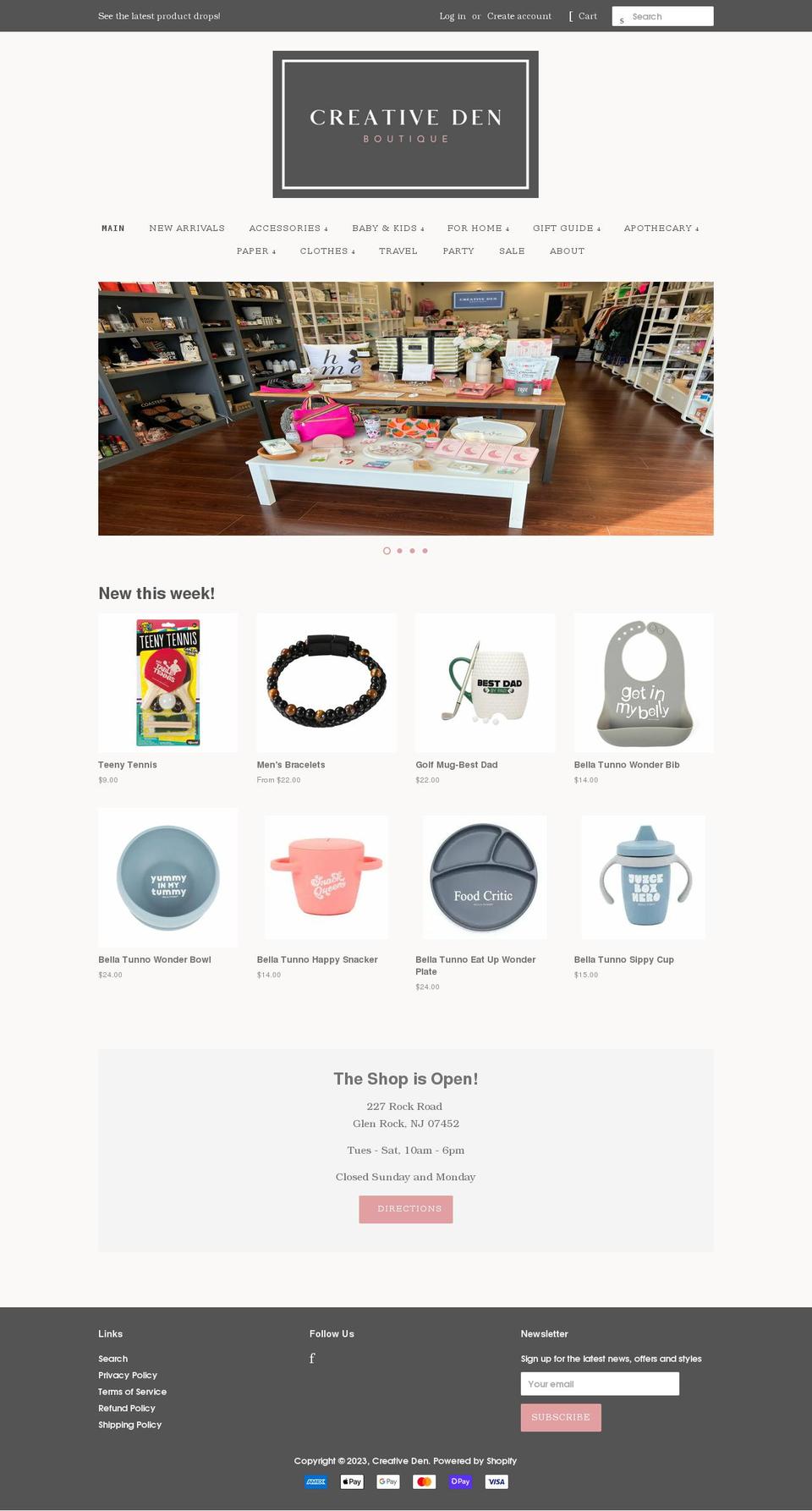 shop.creativedenllc.com shopify website screenshot