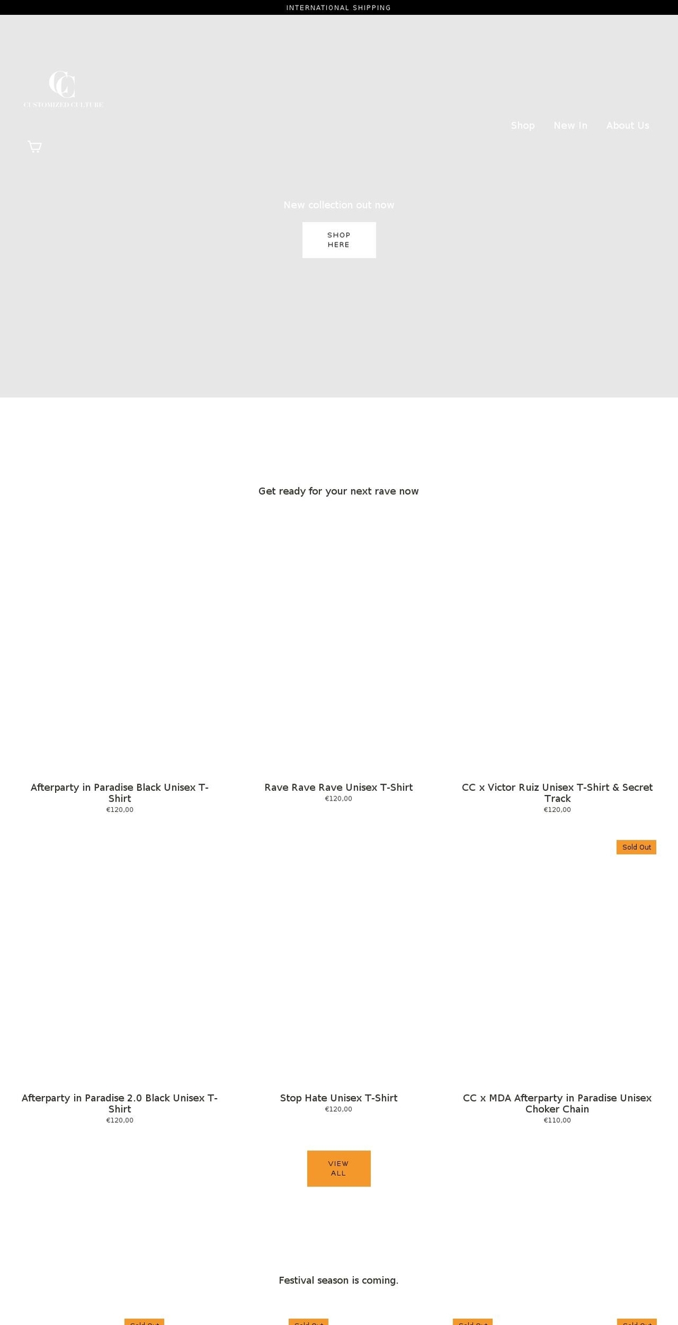 shop.customized-culture.com shopify website screenshot