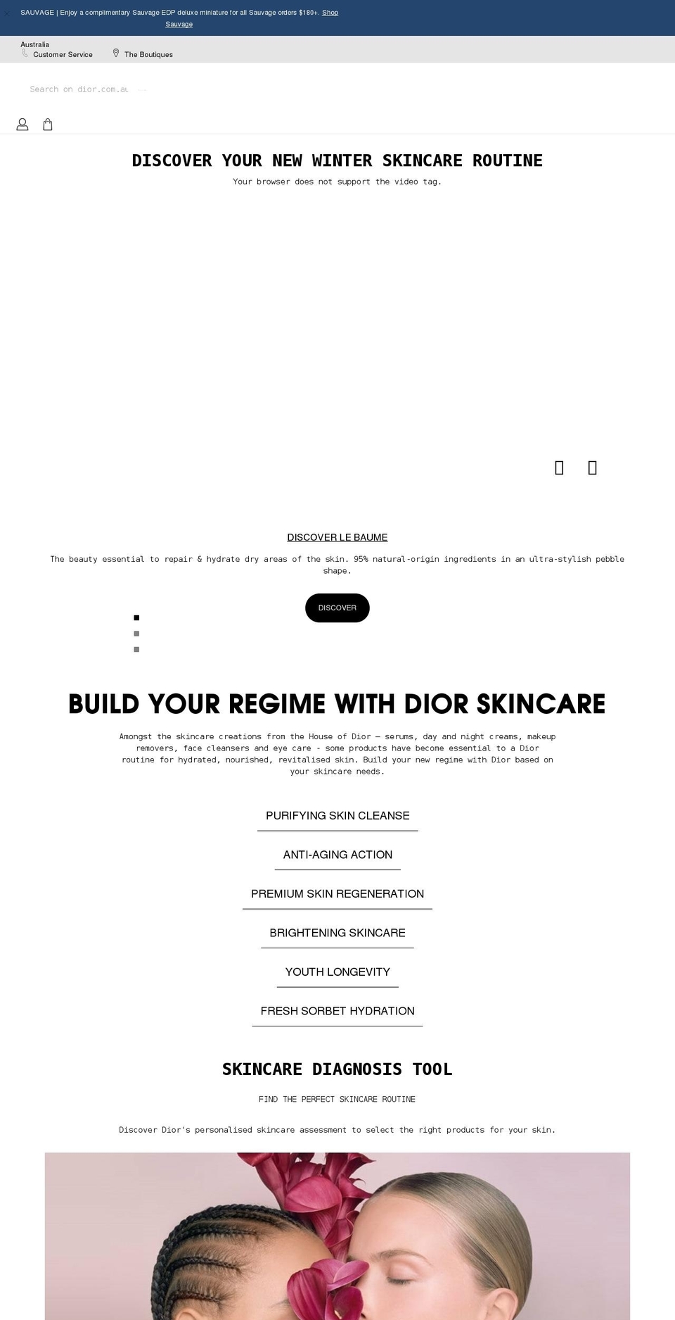 shop.dior.com.au shopify website screenshot