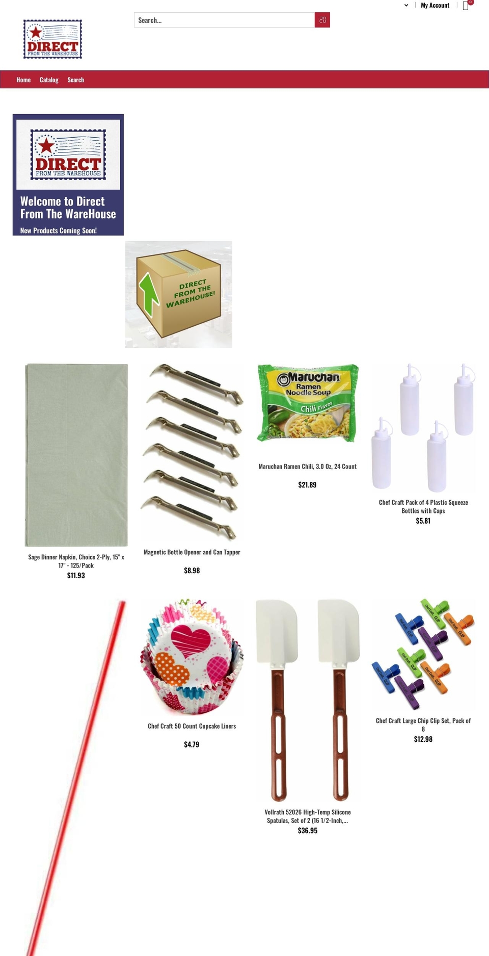 shop.directfromthewarehouse.com shopify website screenshot