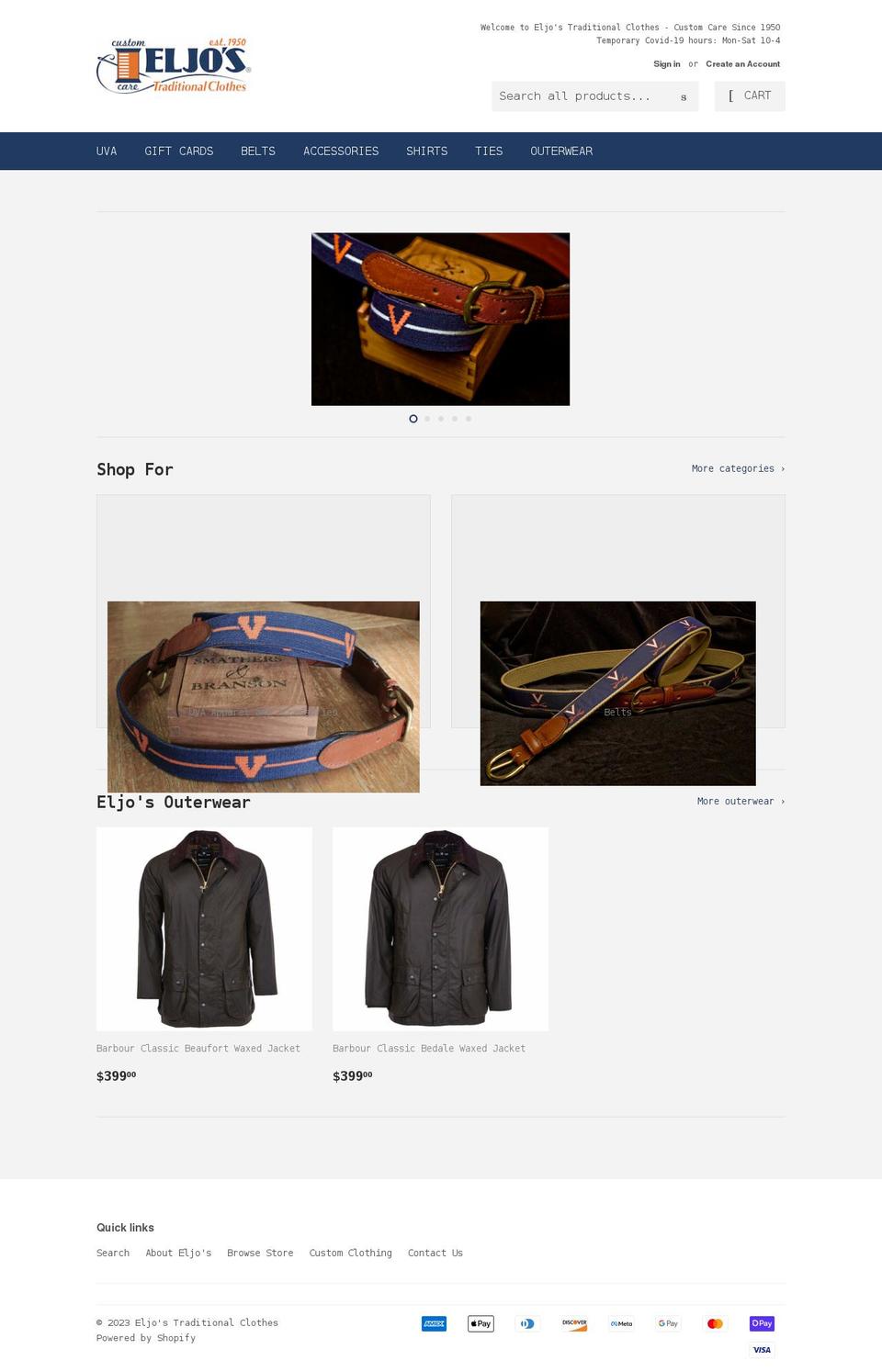 shop.eljos.com shopify website screenshot