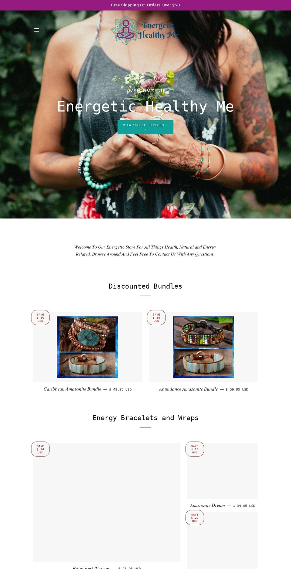 shop.energetichealthyme.com shopify website screenshot