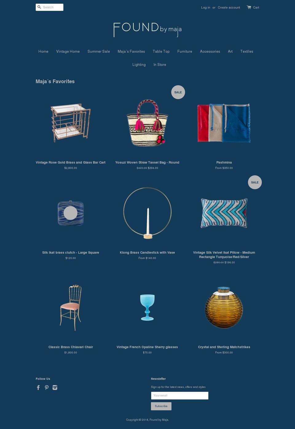shop.foundbymaja.com shopify website screenshot