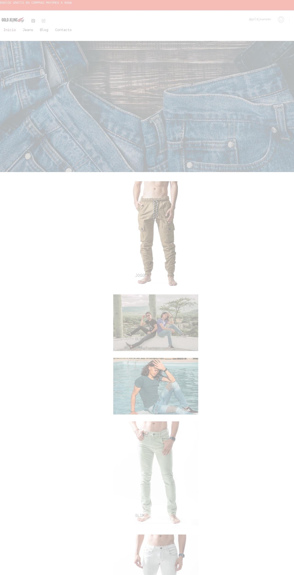 shop.goldjeans.com.mx shopify website screenshot