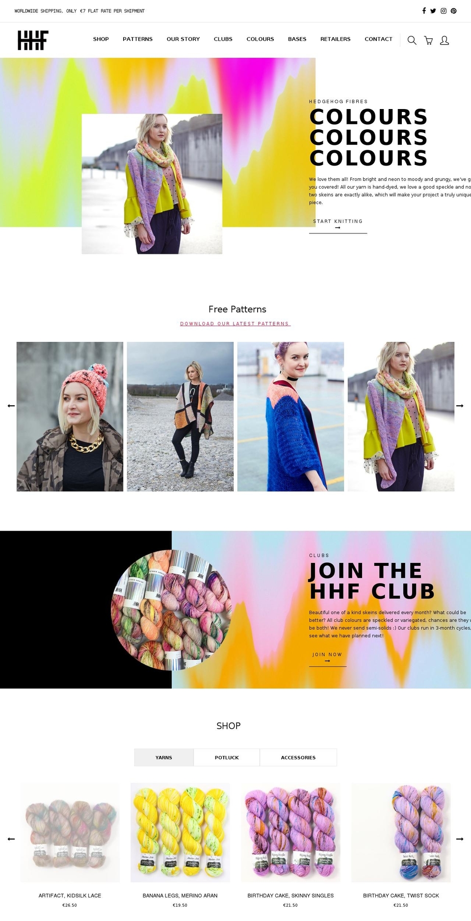 shop.hedgehogfibres.com shopify website screenshot