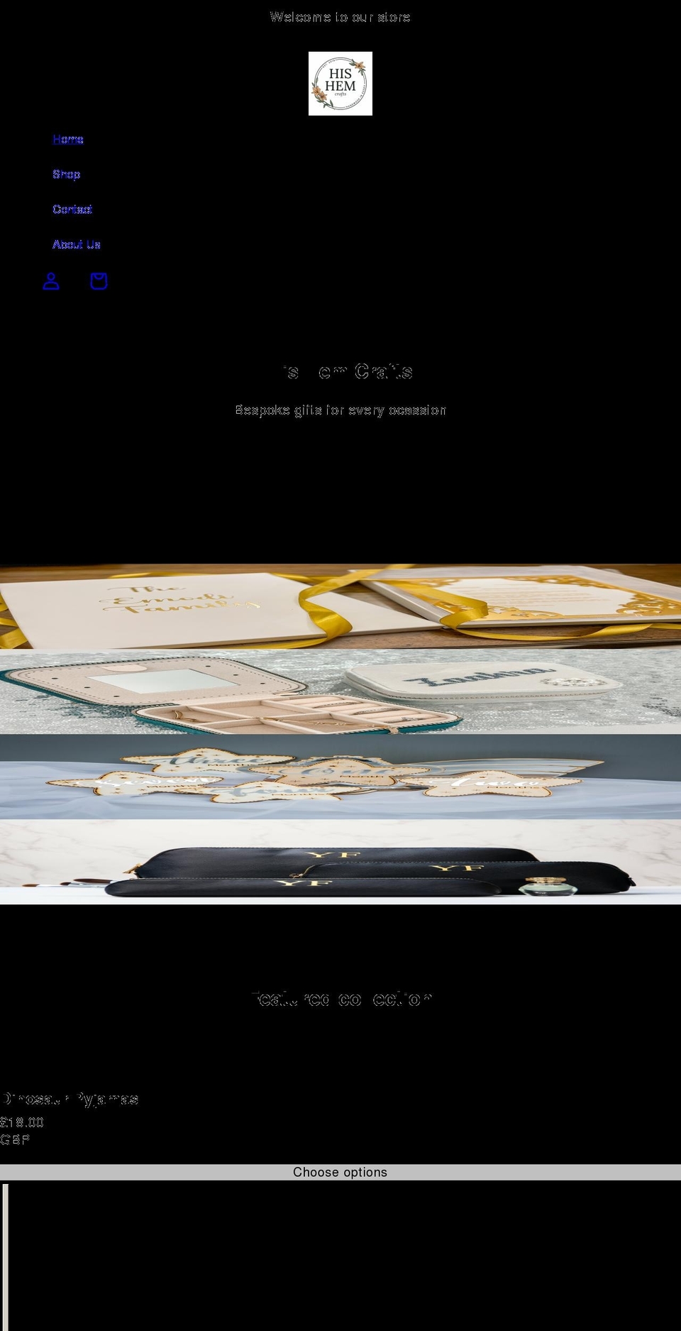 shop.hishemcrafts.com shopify website screenshot