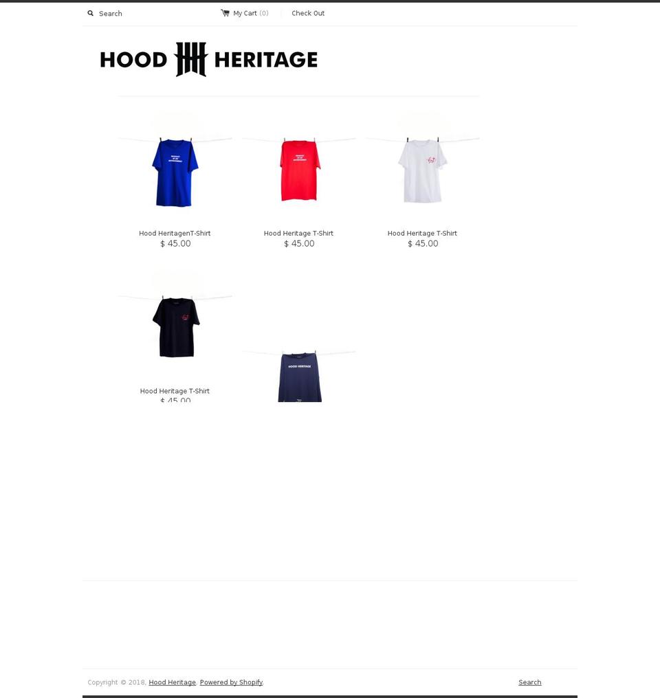 shop.hood-heritage.com shopify website screenshot