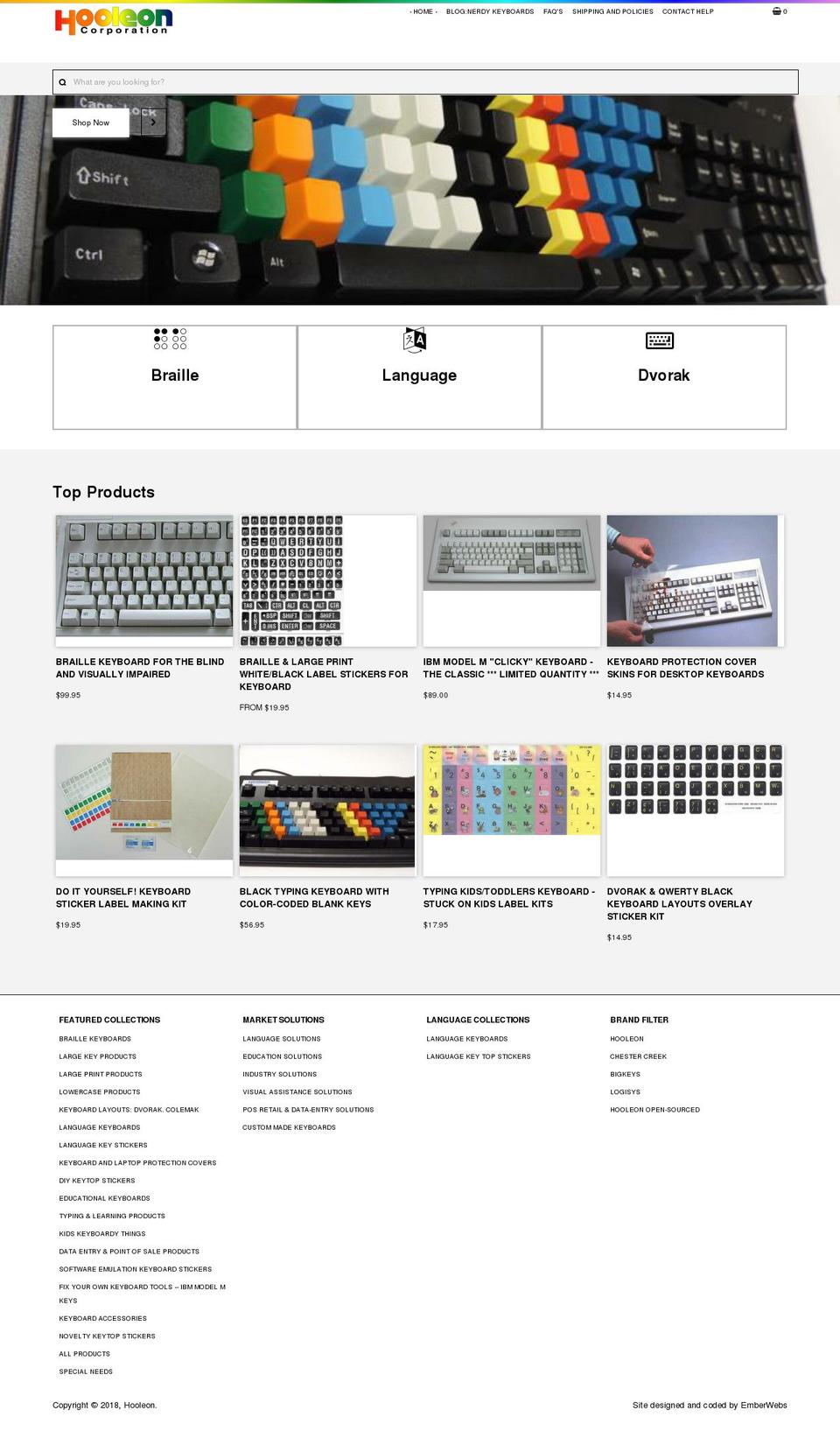 shop.hooleon.com shopify website screenshot