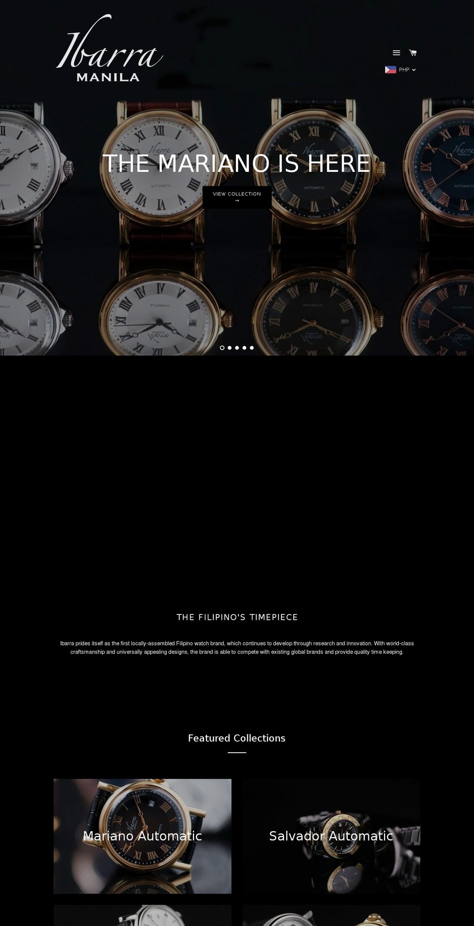 shop.ibarrawatches.com — Shopify storefront screenshot