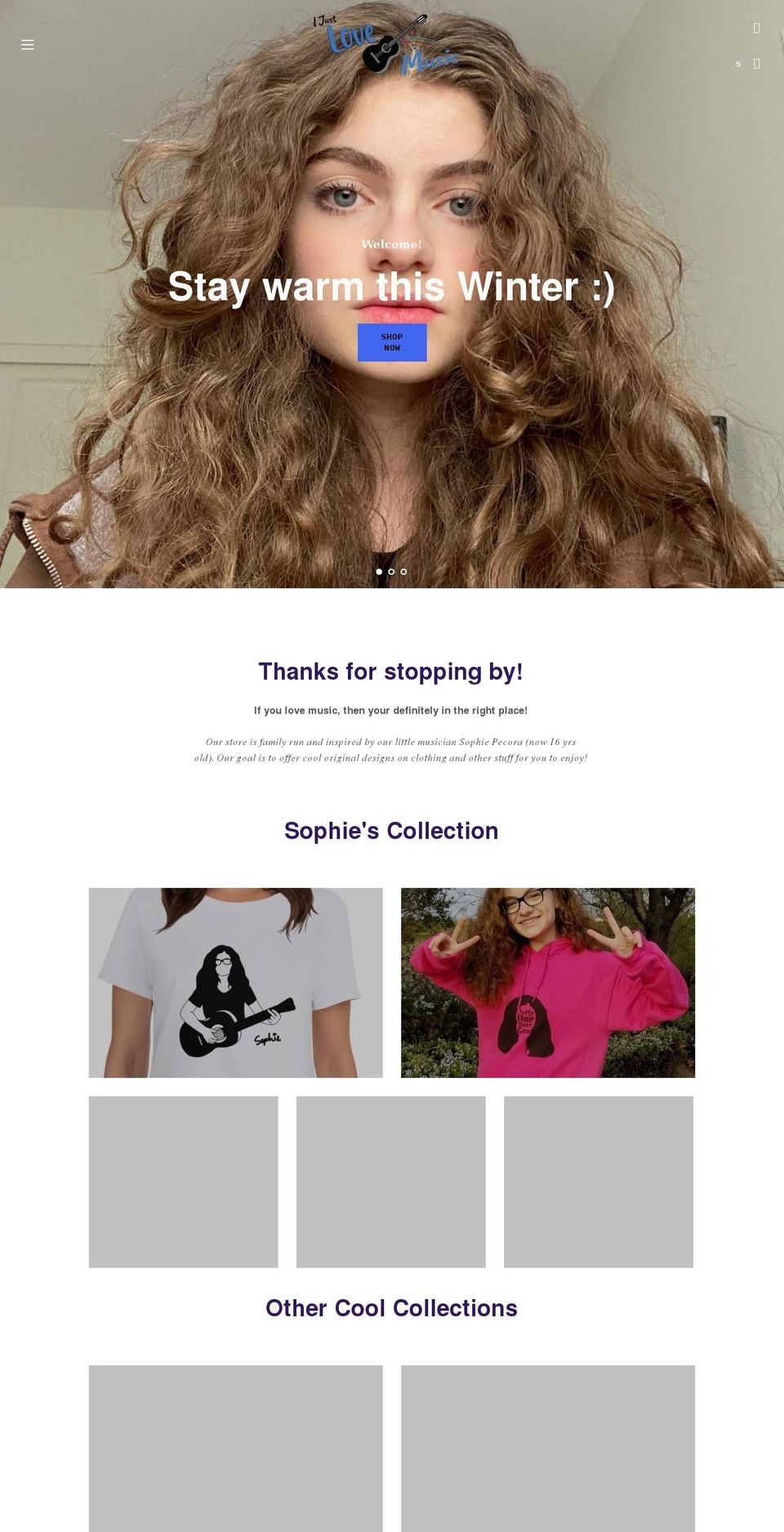 shop.ijustlovemusic.com shopify website screenshot
