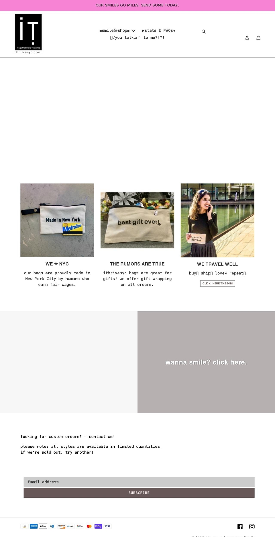 shop.ithrivenyc.com shopify website screenshot