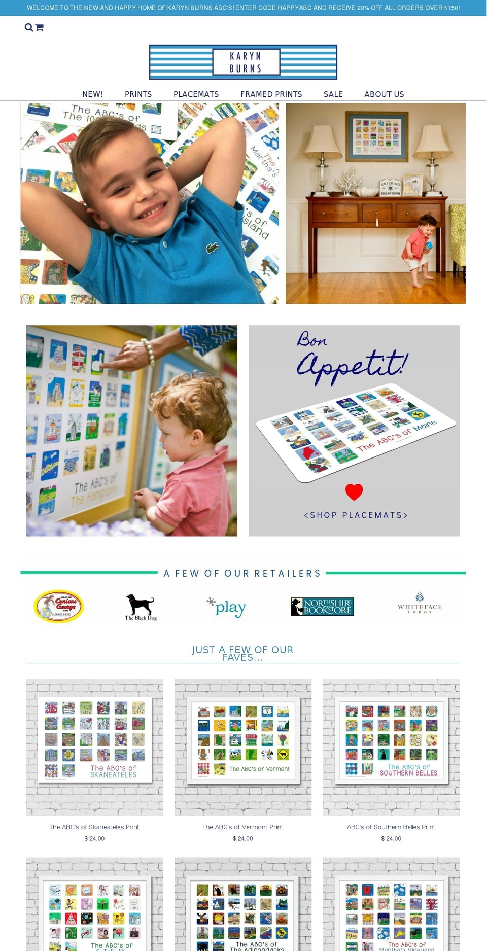 shop.karynburns.com — Shopify storefront screenshot