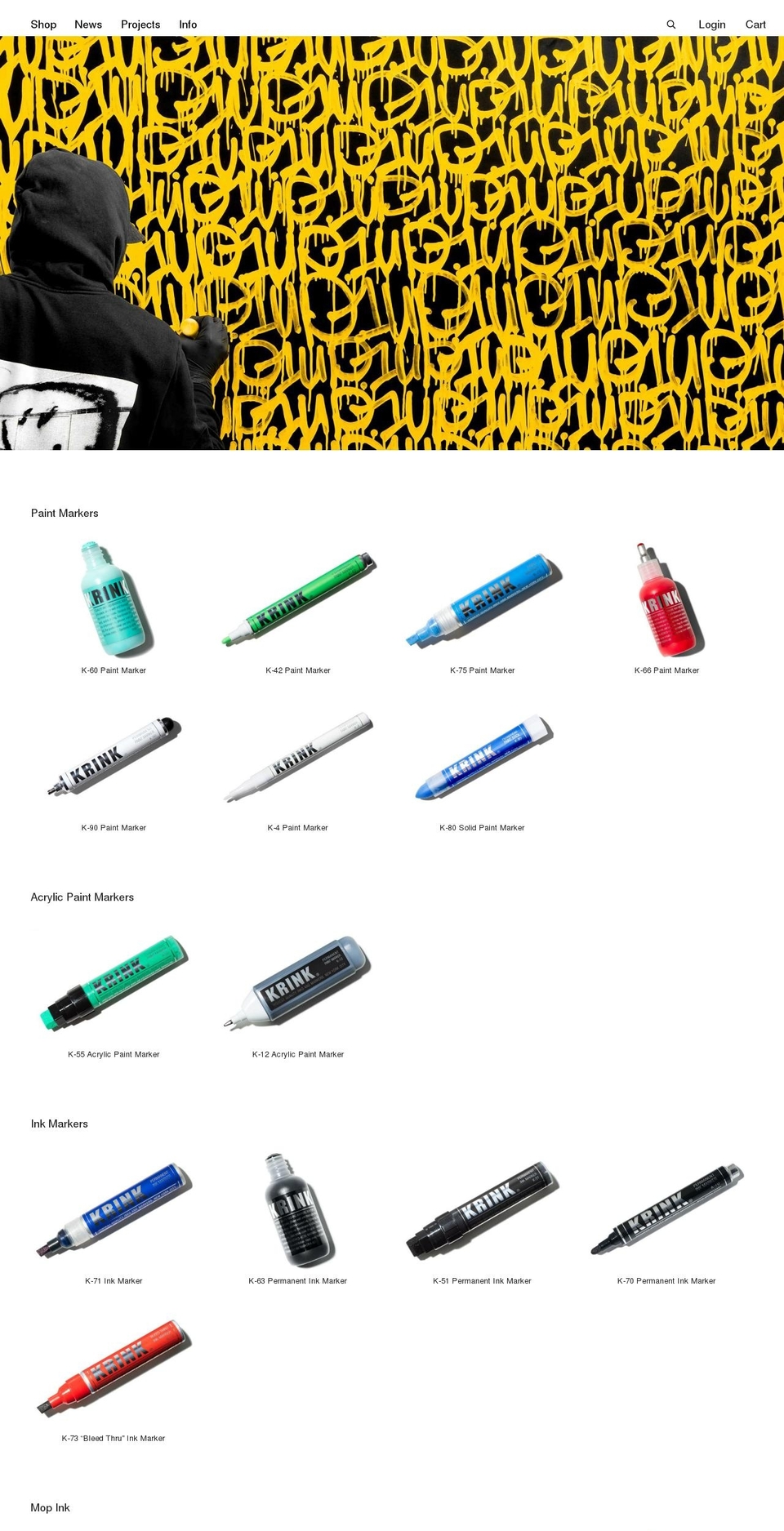 shop.krink.com shopify website screenshot