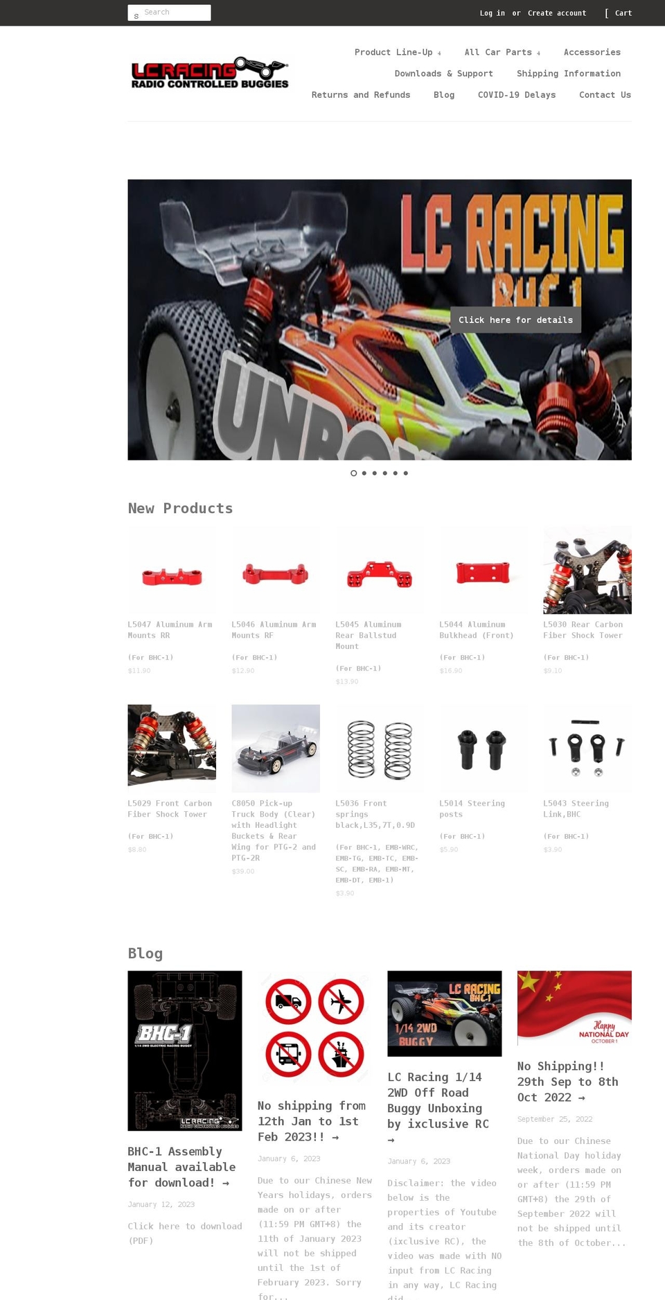 shop.lcracing.net shopify website screenshot