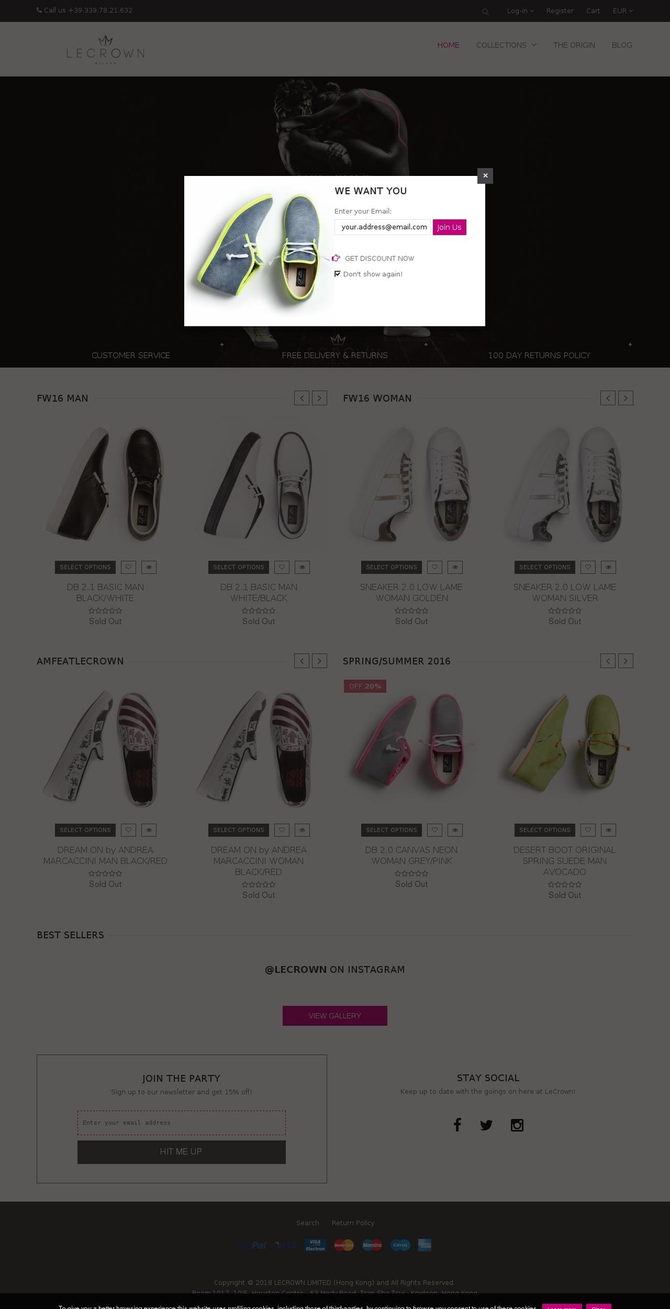 shop.lecrown.it shopify website screenshot