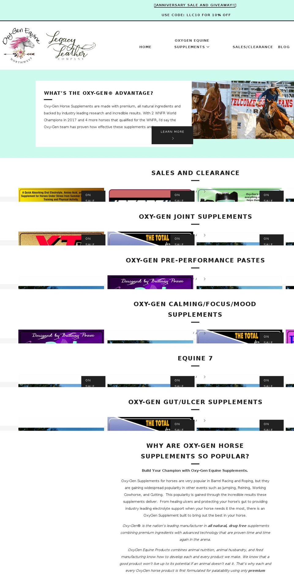 shop.legacyleatherco.com — Shopify storefront screenshot