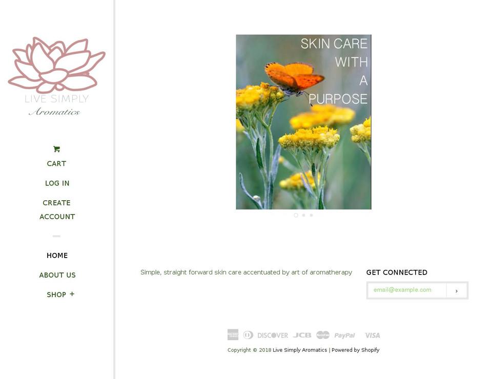 shop.livesimplyaromatics.com — Shopify storefront screenshot