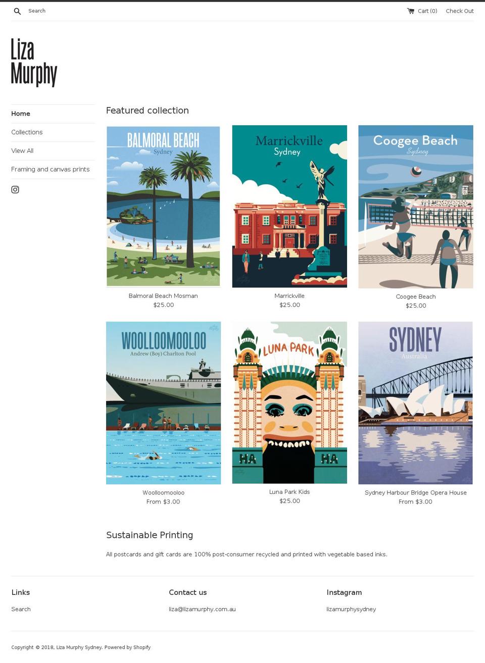 shop.lizamurphy.com.au shopify website screenshot