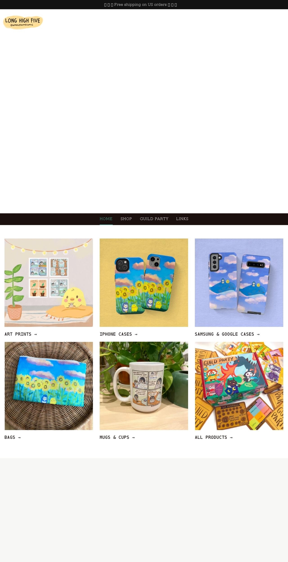 shop.longhighfive.com shopify website screenshot