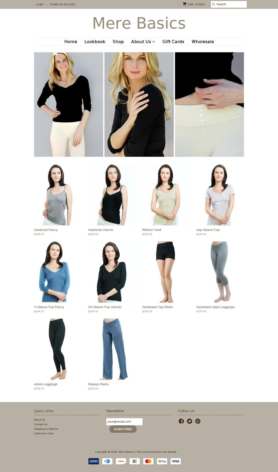 shop.merebasics.com — Shopify storefront screenshot