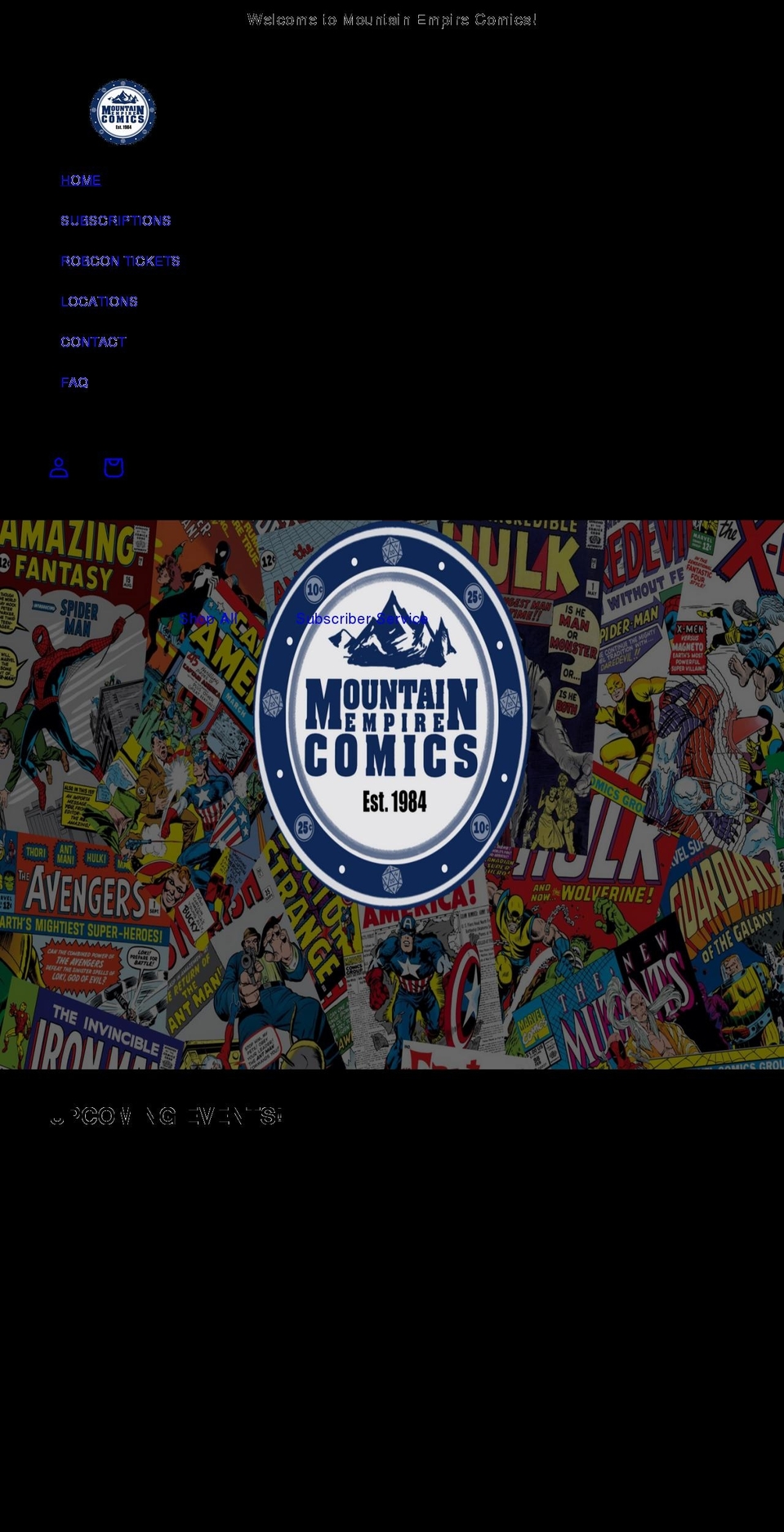 shop.mountainempirecomics.com shopify website screenshot