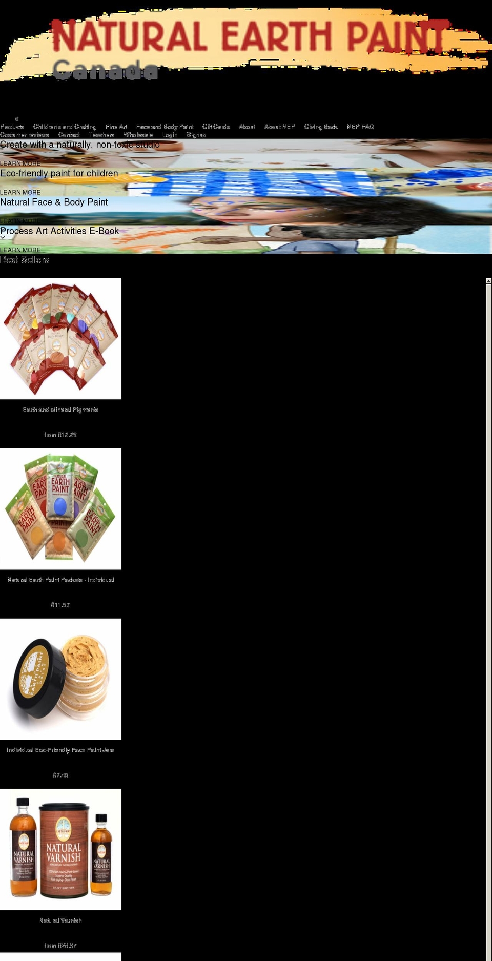 shop.naturalearthpaint.ca shopify website screenshot