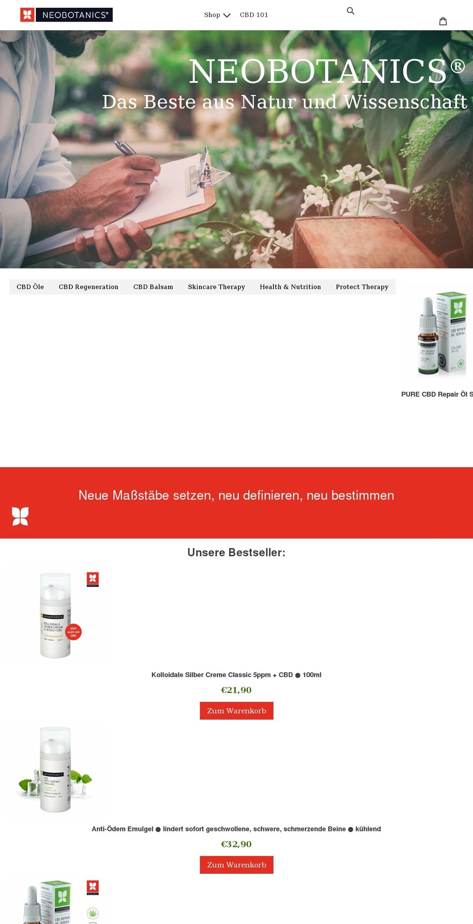 shop.neobotanics.de shopify website screenshot