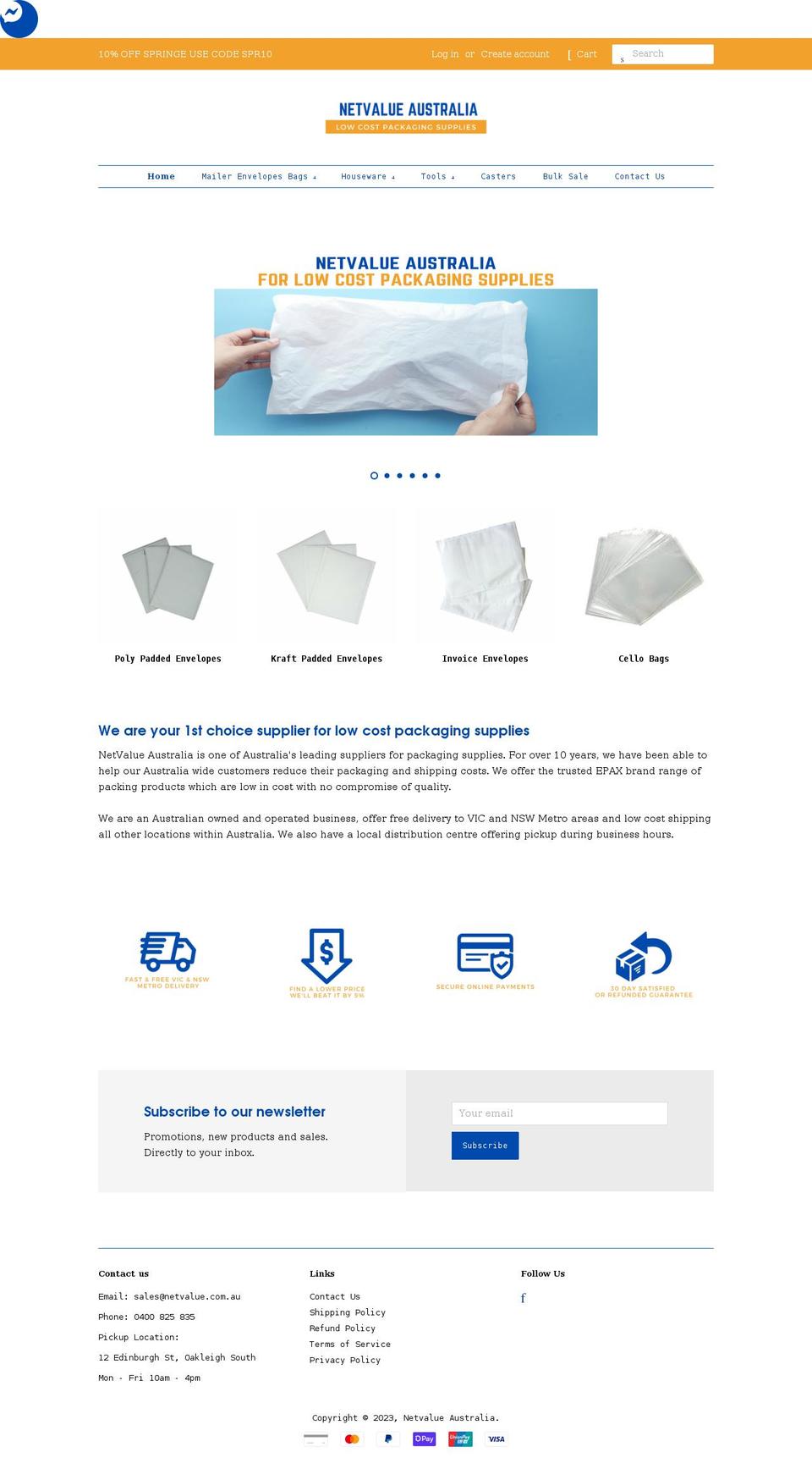 shop.netvalue.com.au shopify website screenshot