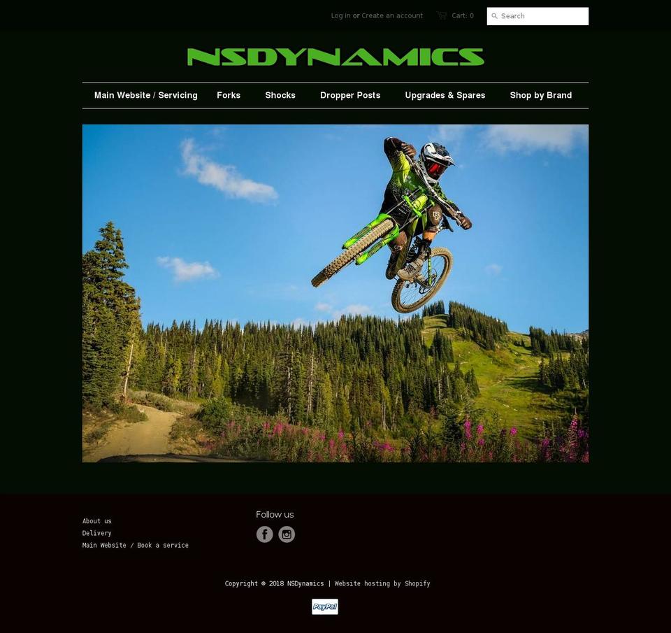 shop.nsdsuspension.com shopify website screenshot