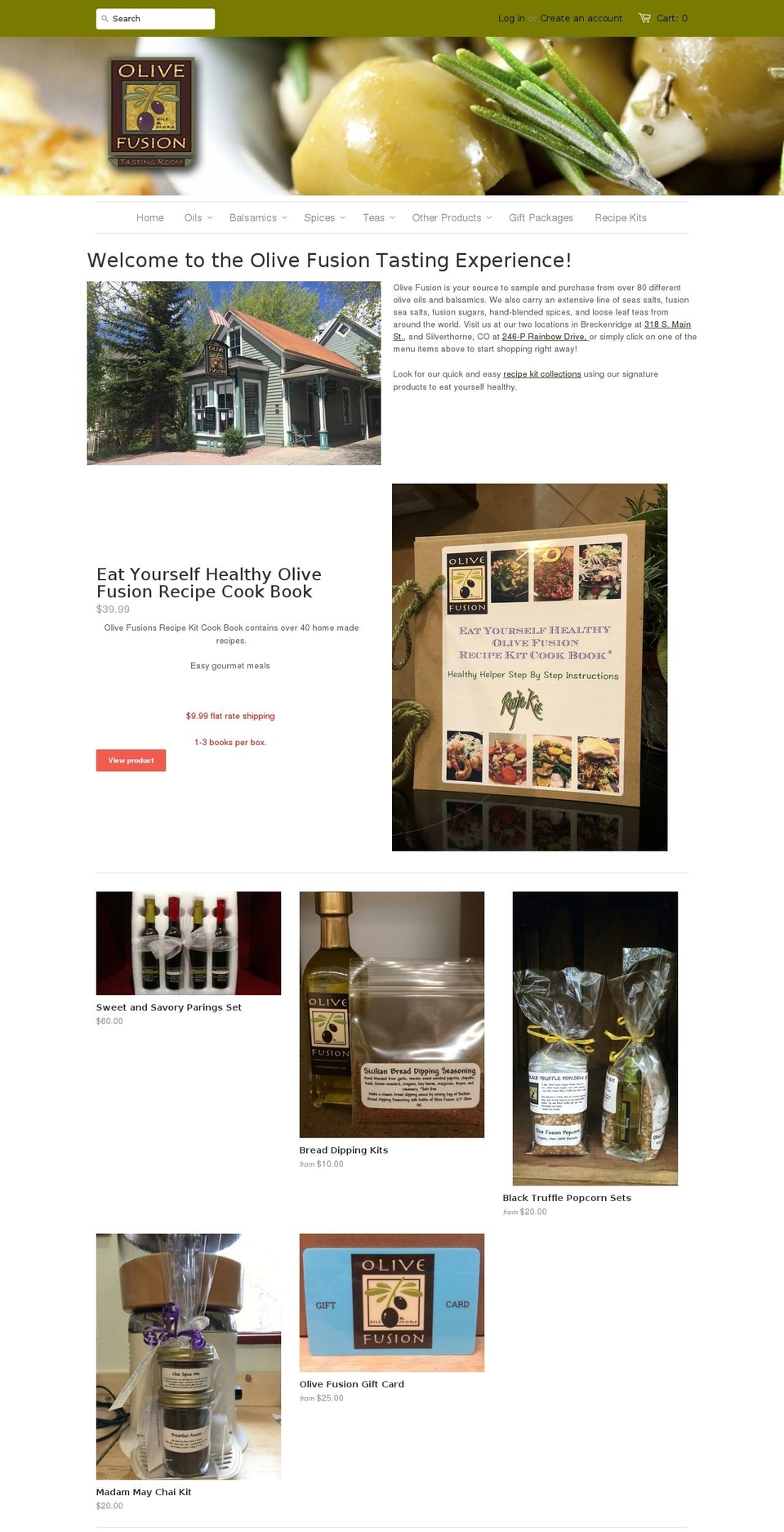 shop.olivefusionstore.com shopify website screenshot
