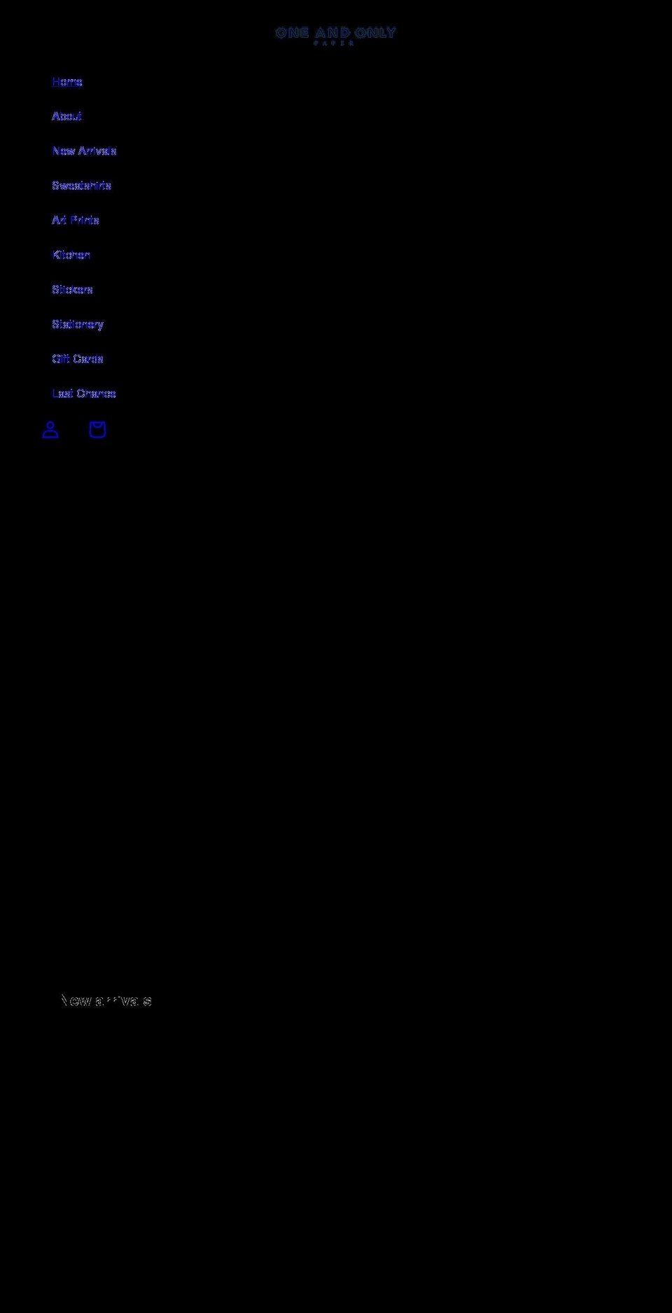 shop.oneandonlypaper.com shopify website screenshot