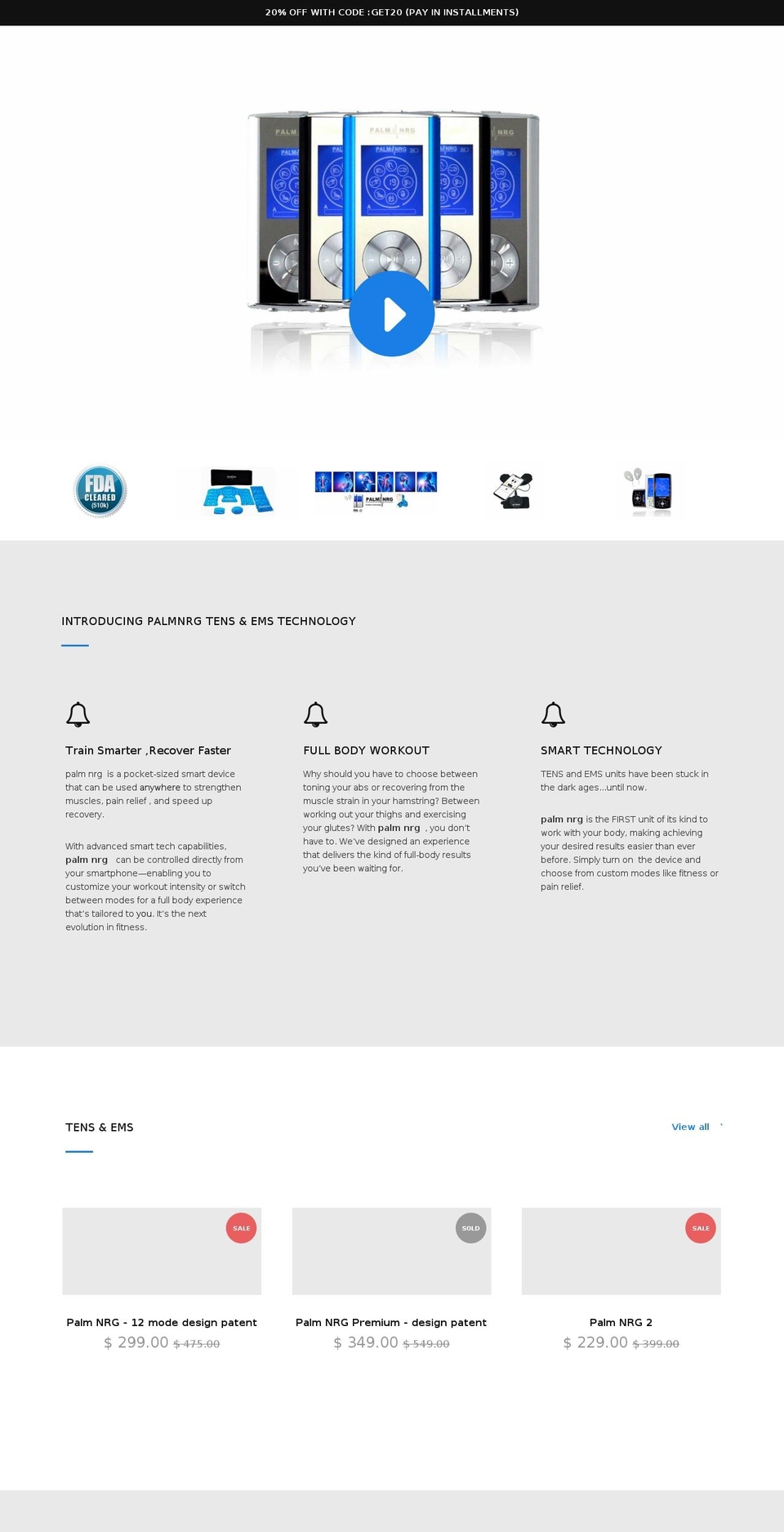 shop.palmnrg.net shopify website screenshot