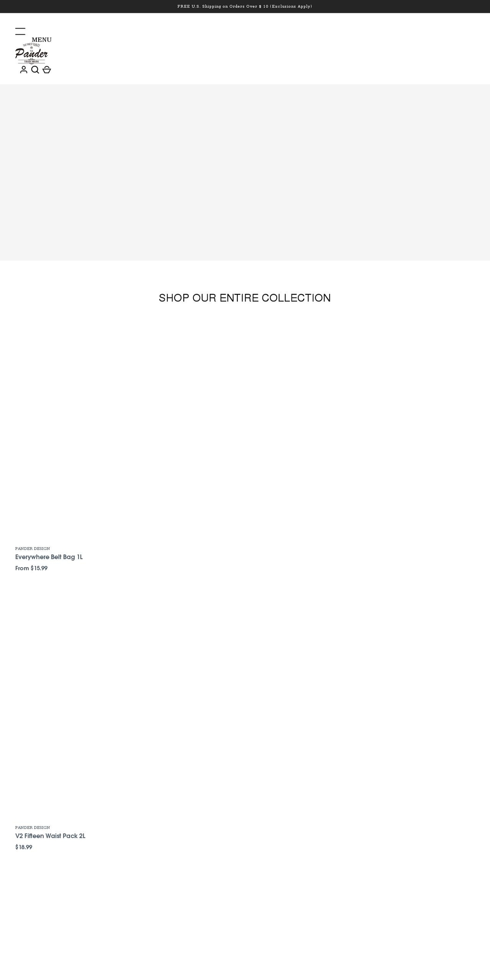 shop.pandergear.com shopify website screenshot