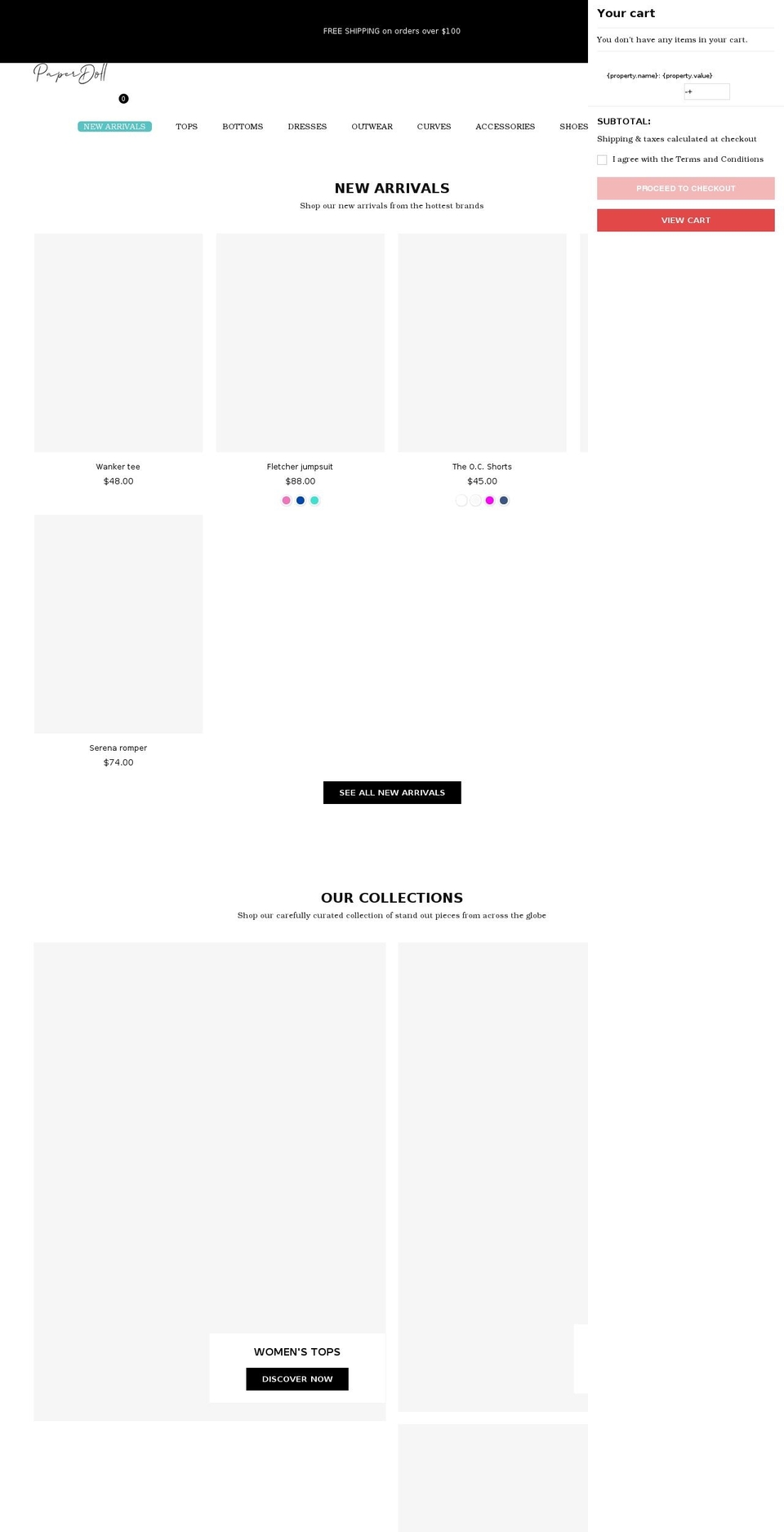 shop.paperdoll.ca shopify website screenshot
