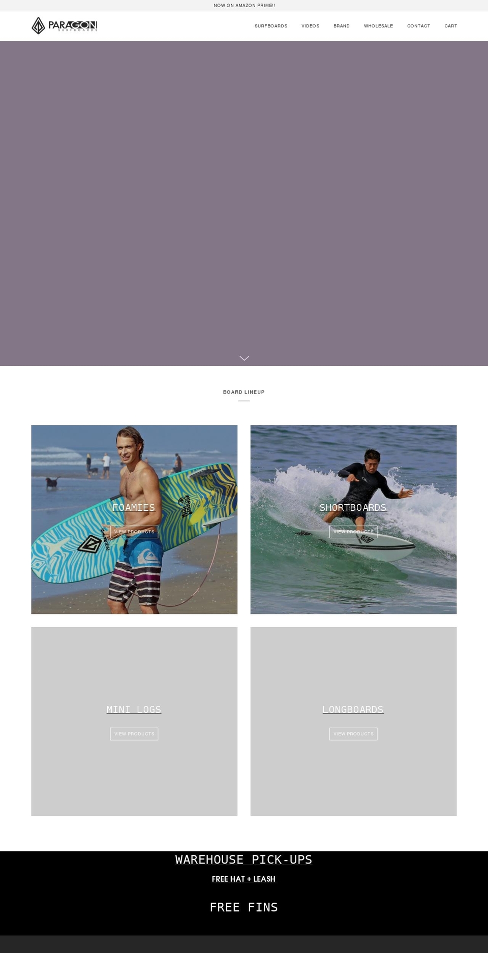 meroxio optimized Shopify theme site example shop.paragonsurfboards.com